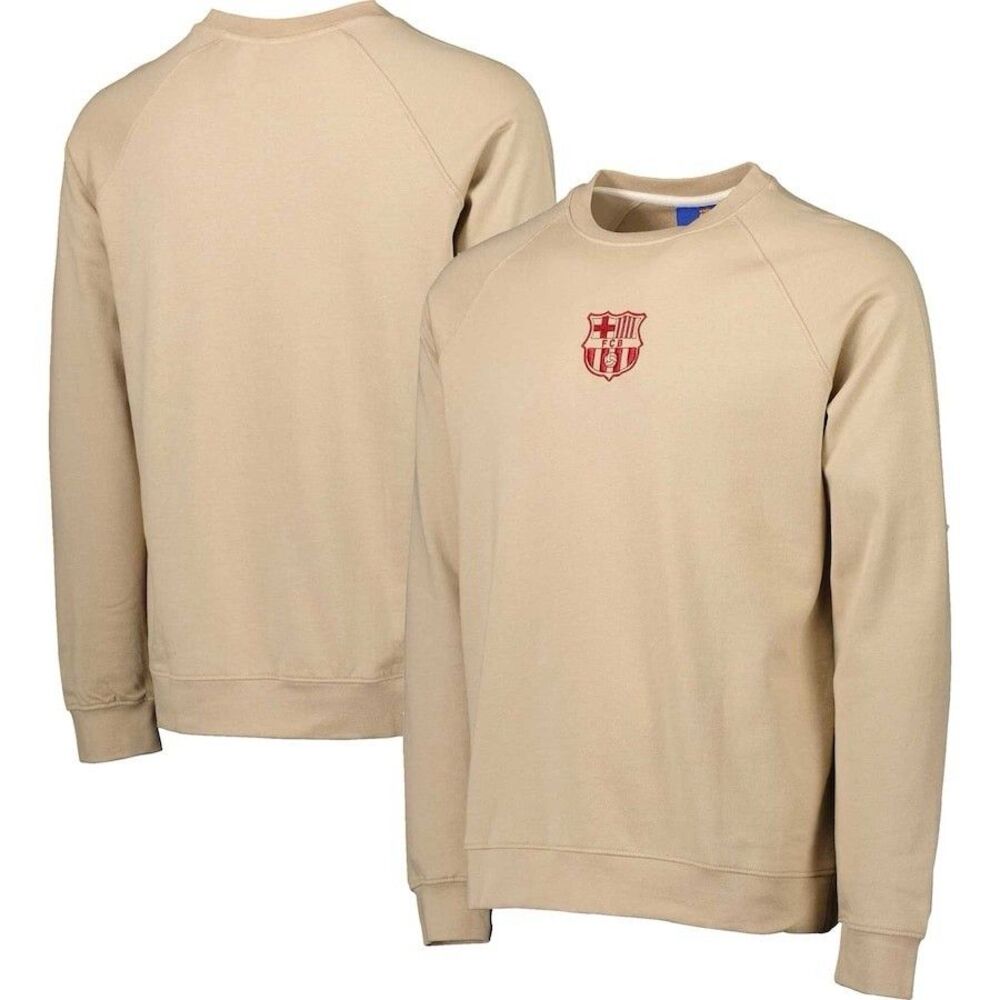 FC Barcelona Simplicity Leisure Raglan Pullover Sweatshirt Men's XL Khaki Barca